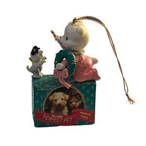 Vintage Perfect Pet Bear Puppy Christmas Tree Ornament 3"
